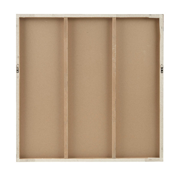 English Elm Hand Painted Sunburst Dimensional Resin Wall Art - 30x30 Modern White Textured MDF Frame, Easy Hang Decor B03599363