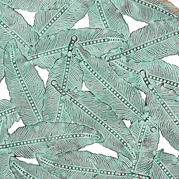 English Elm Textured Feather 3-Piece Metal Disc Wall Decor Set – Blue Iron Finish, Feather Cutouts, Easy Mounting, Trio B03597680