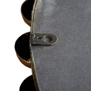 English Elm Beaded Round Wall Mirror 27" Diameter with Antique Metallic Gold Foil Finish, Beveled Glass Accent Gold 30.16 L x 4.13 W x 29.76 H B03599367