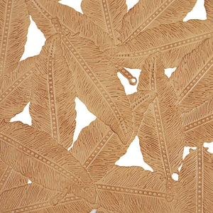 English Elm Textured Feather 3-Piece Metal Disc Wall Art Set — Neutral Spice & Rust Iron Finish, Feather Cutouts for Easy Hanging and Layered Decor B03598812