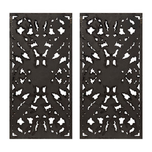 English Elm Distressed Carved Botanical Wall Panels Set – Textured MDF Relief Art with Antique Silver-Bronze Luster, Ready-to-Hang Bronze 33.46 L x 18.89 W x 4.72 H B03598796