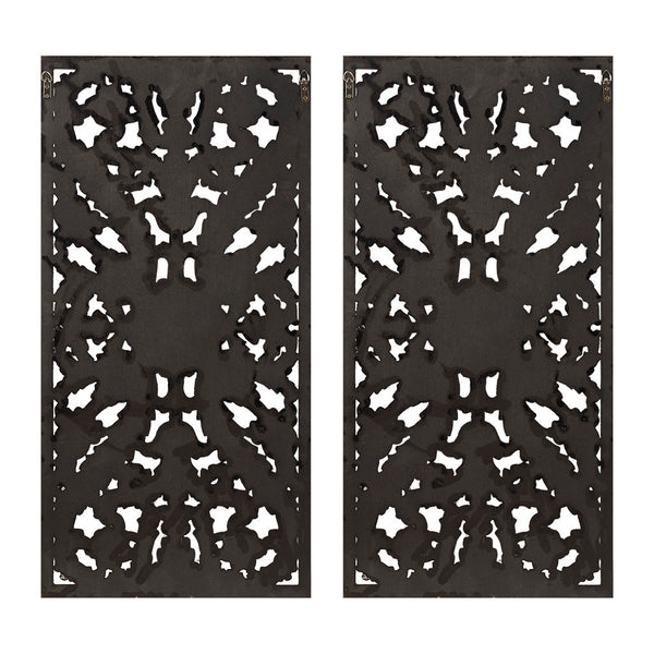 English Elm Distressed Carved Botanical Wall Panels Set – Textured MDF Relief Art with Antique Silver-Bronze Luster, Ready-to-Hang Bronze 33.46 L x 18.89 W x 4.72 H B03598796