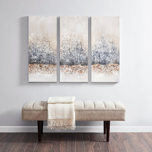 English Elm Hand Madison Park Twilight Mystere Embellished 3-Piece Canvas Set – Blush Grey Abstract Glam Texture B03598841