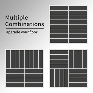 English Elm Patio Composite Interlocking Floor Tiles Four Slat Drainage Design for Balcony Deck Dark Gray W1859P181784