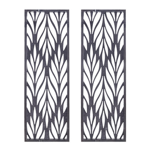 English Elm Grey Laser Cut Wood 2-Piece Panel Wall Decor Set by Madison Park — Reclaimed Botanical MDF Art, Versatile Vertical/Horizontal Hanging B03598808