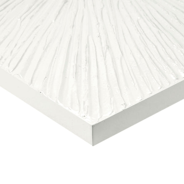 English Elm Hand Painted Sunburst Dimensional Resin Wall Art - 30x30 Modern White Textured MDF Frame, Easy Hang Decor B03599363