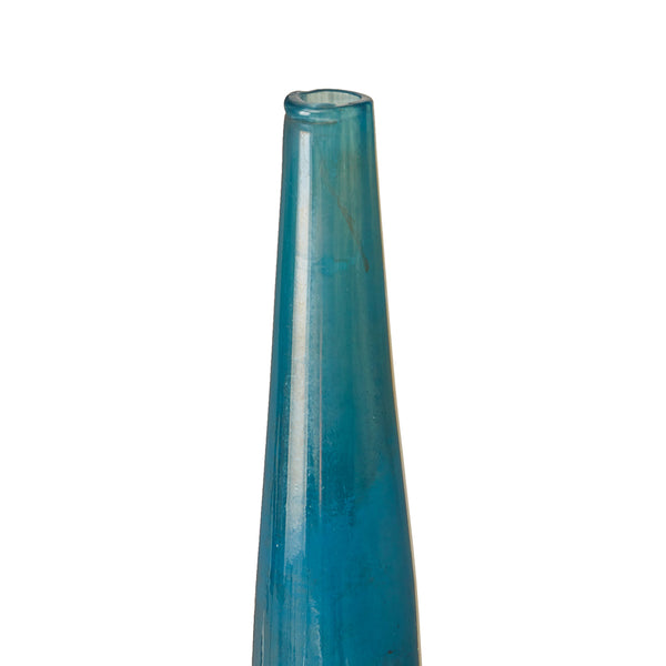 English Elm Blue Madison Park Signature Aurora Blue and Bronze Decorative Glass Vases 3-Piece Set with Metallic Sheen and Unique Glaze B03599276