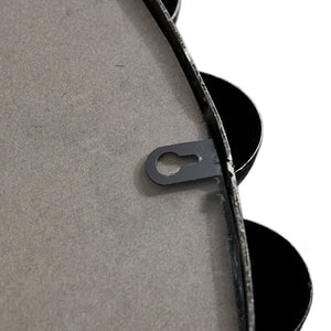 English Elm Beaded Marlowe 27" Round Wall Mirror with Matte Black Beaded Iron Frame, Modern Glam Accent Piece B03599369