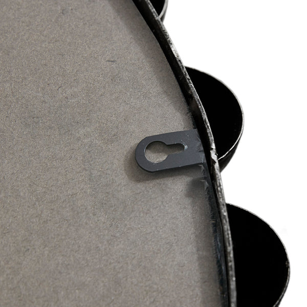 English Elm Beaded Marlowe 27" Round Wall Mirror with Matte Black Beaded Iron Frame, Modern Glam Accent Piece B03599369