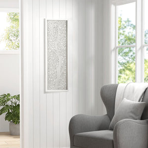 English Elm Laser Cut Tree Framed Panel Wall Decor by Madison Park – Laurel Branches Botanical Art with Whitewashed Fir Frame, 12x36" Grey 38.98 L x 1.97 W x 15.35 H B03598802