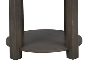 English Elm Jonah Round Mdf Side Table with Usb Charging Ports for Bedroom or Living Room B06178598