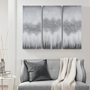 English Elm Heavily Embellished Madison Park Glimmer 2-Piece Canvas Wall Art Set with Metallic Texture and Sparkle Grey 37 L x 6 W x 18 H B03598856