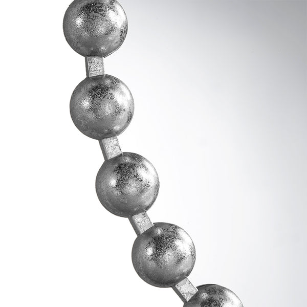 English Elm Beaded Round Wall Mirror 27" Diameter with Antique Metallic Gold Foil Finish, Beveled Glass Accent Silver 30.16 L x 4.13 W x 29.76 H B03599368