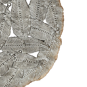 English Elm Textured Feather 3-Piece Metal Disc Wall Decor Set – Blue Iron Finish, Feather Cutouts, Easy Mounting, Trio B03597680