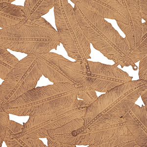 English Elm Textured Feather 3-Piece Metal Disc Wall Art Set — Neutral Spice & Rust Iron Finish, Feather Cutouts for Easy Hanging and Layered Decor B03598812