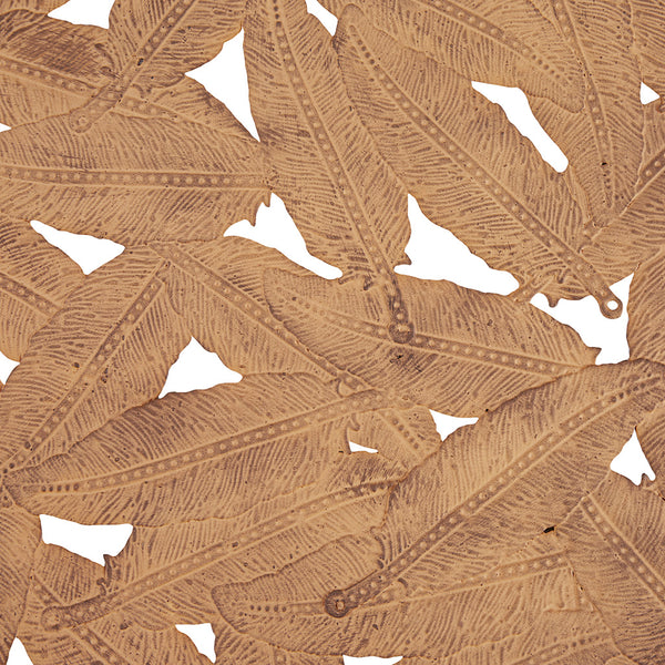 English Elm Textured Feather 3-Piece Metal Disc Wall Art Set — Neutral Spice & Rust Iron Finish, Feather Cutouts for Easy Hanging and Layered Decor B03598812