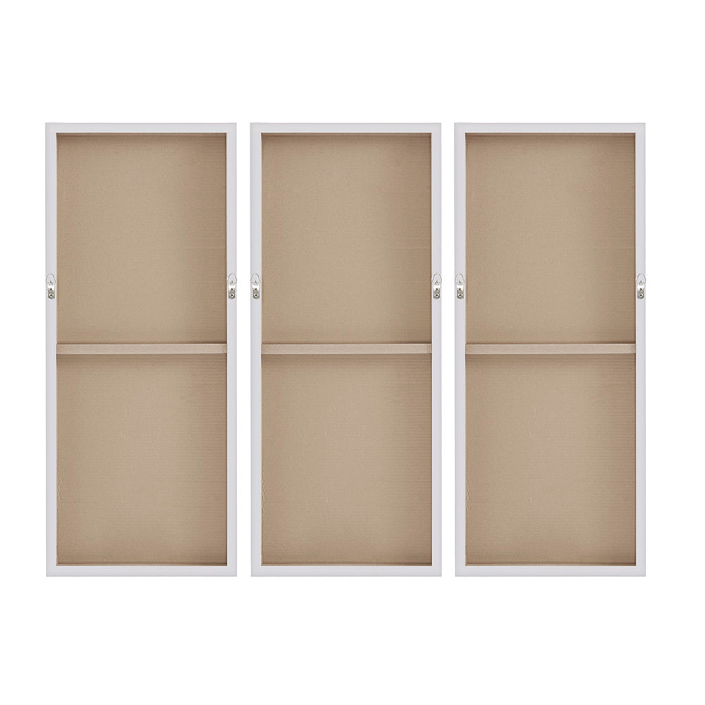 English Elm Heavily Embellished Madison Park 3-Piece Canvas Wall Art Set, Hand-Painted Taupe Ombre with Stone Texture B03598837