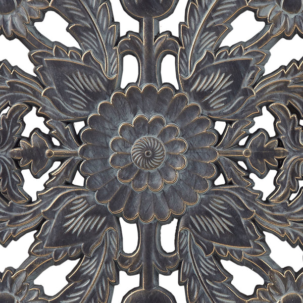 English Elm Distressed Carved Botanical Wall Panels Set – Textured MDF Relief Art with Antique Silver-Bronze Luster, Ready-to-Hang Antique Blue 33.46 L x 18.89 W x 4.72 H B03598797