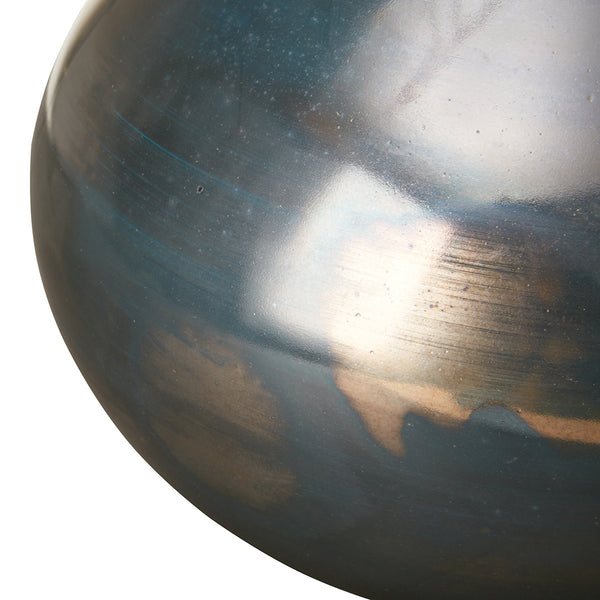 English Elm Blue Madison Park Signature Aurora Blue and Bronze Decorative Glass Vases 3-Piece Set with Metallic Sheen and Unique Glaze B03599276