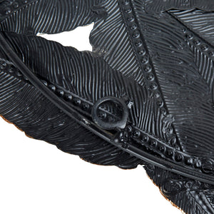 English Elm Textured Feather 3-Piece Metal Disc Wall Decor Set – Blue Iron Finish, Feather Cutouts, Easy Mounting, Trio B03597680