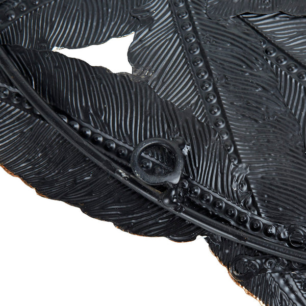 English Elm Textured Feather 3-Piece Metal Disc Wall Decor Set – Blue Iron Finish, Feather Cutouts, Easy Mounting, Trio B03597680