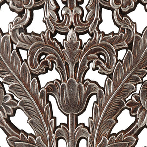 English Elm Distressed Carved Botanical Wall Panels Set – Textured MDF Relief Art with Antique Silver-Bronze Luster, Ready-to-Hang Bronze 33.46 L x 18.89 W x 4.72 H B03598796