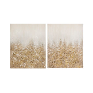 English Elm Heavily Embellished Madison Park Glimmer 2-Piece Canvas Wall Art Set with Metallic Gradient, Texture and Gold Glitter B03598842
