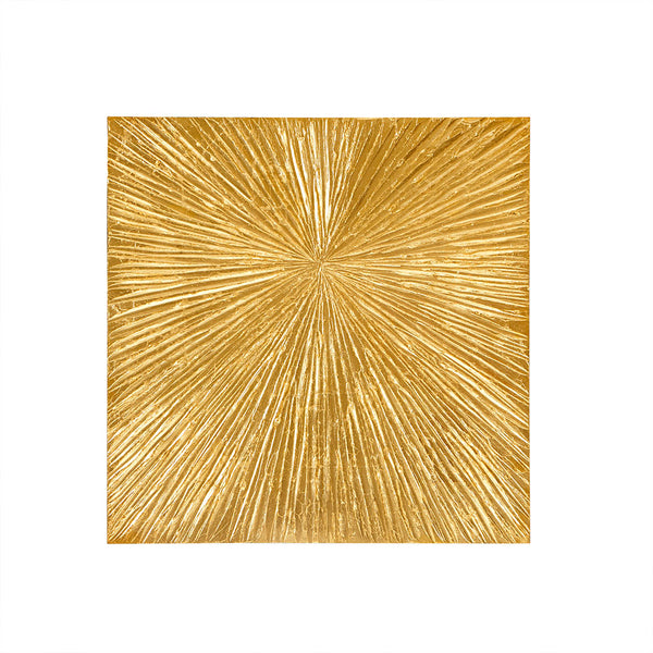 English Elm Hand Painted Sunburst Dimensional Resin Wall Art with Textured Abstract Burst 30x30 Modern Accent Gold 32.68 L x 32.68 W x 1.97 H B03599362