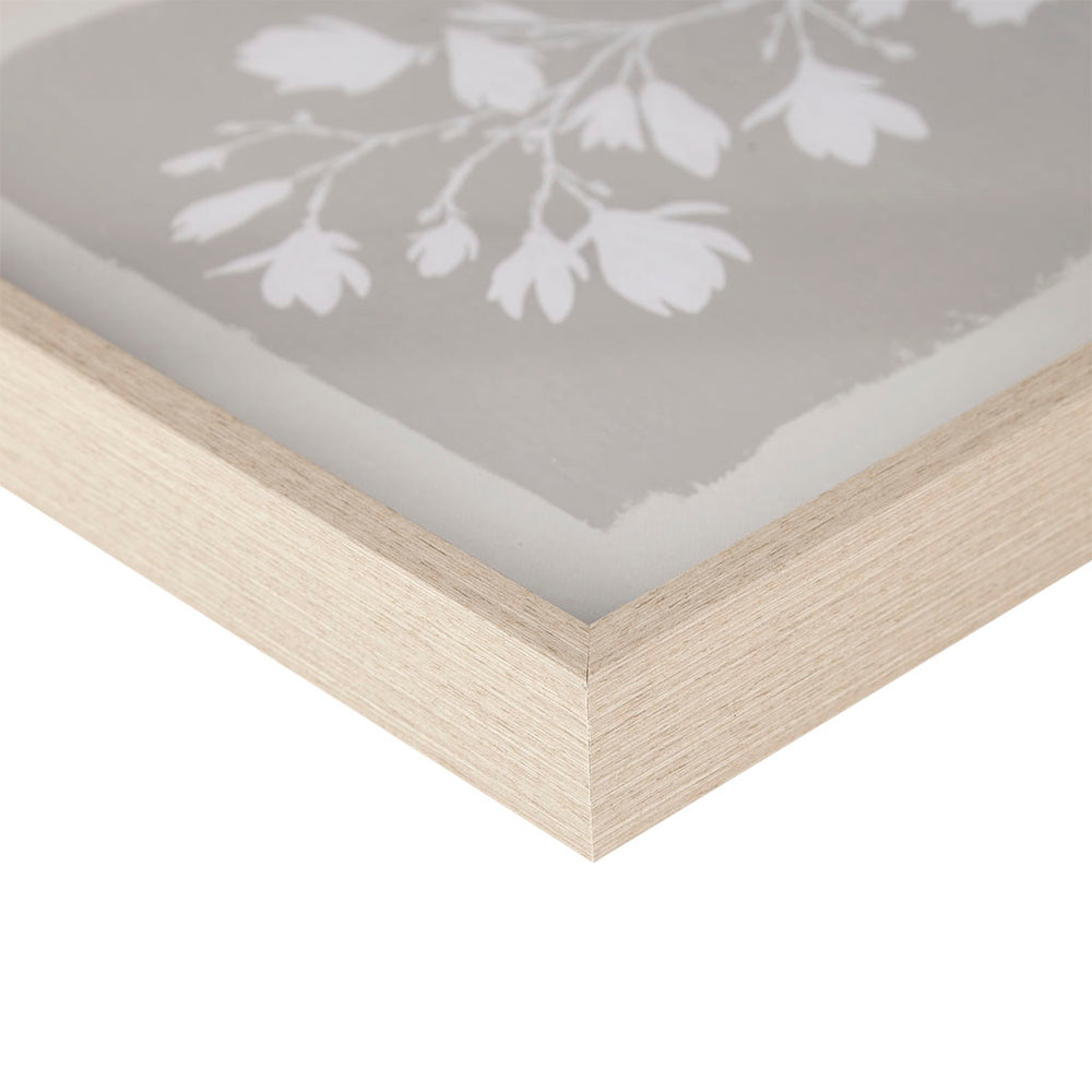 English Elm 3-piece Framed Glass Wall Art Set Madison Park Fair Florets Botanical White Flower Prints, Natural Wood Frame, 12x14 Each, Gallery-Style Decor B03598886