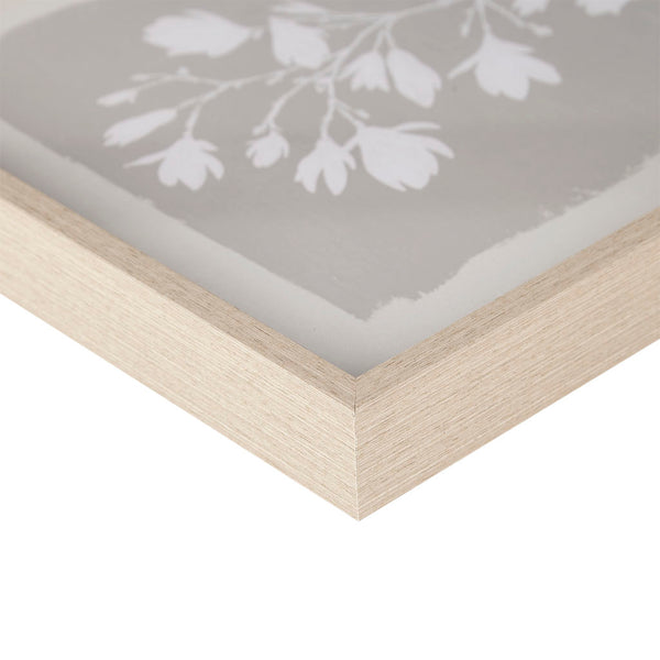 English Elm 3-piece Framed Glass Wall Art Set Madison Park Fair Florets Botanical White Flower Prints, Natural Wood Frame, 12x14 Each, Gallery-Style Decor B03598886