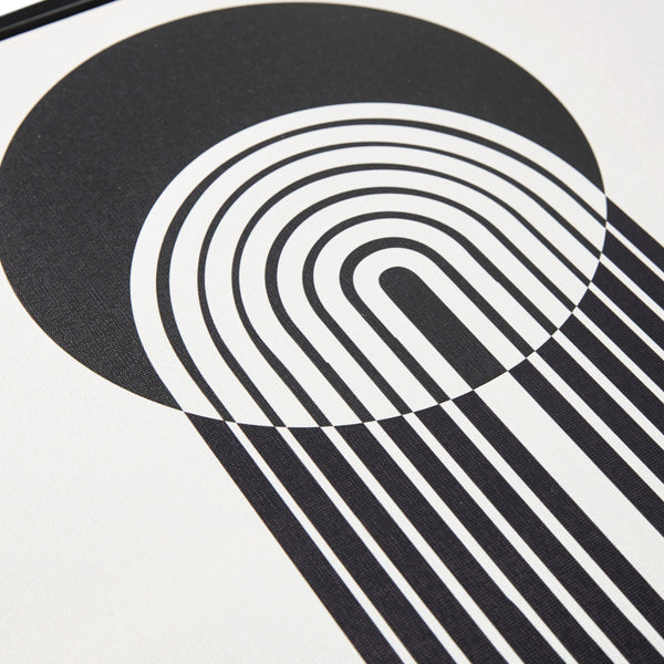 English Elm 3-piece Urban Habitat Cosmic Curl Framed Canvas Wall Art Set — Modern Black & Taupe Geometric Trio B035100375