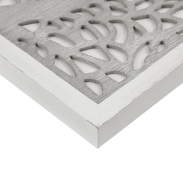 English Elm Laser Cut Tree Framed Panel Wall Decor by Madison Park – Laurel Branches Botanical Art with Whitewashed Fir Frame, 12x36" Grey 38.98 L x 1.97 W x 15.35 H B03598802