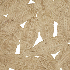 English Elm Textured Feather 3-Piece Metal Disc Wall Art Set — Neutral Spice & Rust Iron Finish, Feather Cutouts for Easy Hanging and Layered Decor B03598812