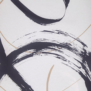 English Elm Framed Madison Park Abstract Ambit Glass Wall Art – 41x17" Black & Matte Gold Brushstroke Modern Decor B03598887