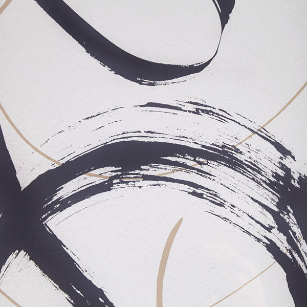 English Elm Framed Madison Park Abstract Ambit Glass Wall Art – 41x17" Black & Matte Gold Brushstroke Modern Decor B03598887