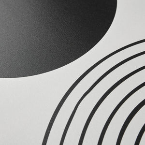 English Elm 3-piece Urban Habitat Cosmic Curl Framed Canvas Wall Art Set — Modern Black & Taupe Geometric Trio B035100375