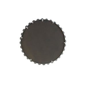 English Elm Beaded Marlowe 27" Round Wall Mirror with Matte White Iron Beaded Frame, Glam Accent for Entryway B03599372