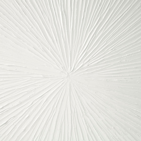 English Elm Hand Painted Sunburst Dimensional Resin Wall Art - 30x30 Modern White Textured MDF Frame, Easy Hang Decor B03599363