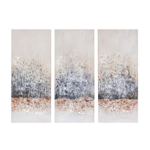 English Elm Hand Madison Park Twilight Mystere Embellished 3-Piece Canvas Set – Blush Grey Abstract Glam Texture B03598841