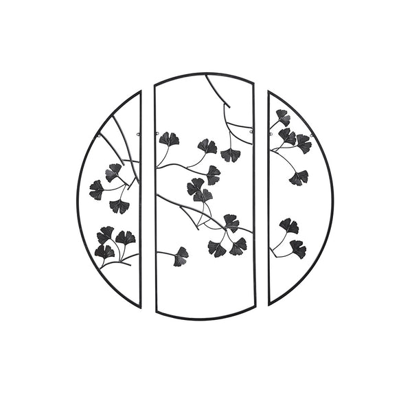 English Elm 3-piece Madison Park Golden Gingko Leaves Metal Wall Decor Set – Gold Foil Botanical Art for Living Room B03598790