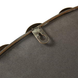 English Elm Beaded Marlowe 36" Round Wall Mirror with Antique Gold Beaded Iron Frame, Modern Glam Accent Decor B03599273