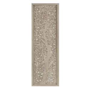 English Elm Laser Cut Tree Framed Panel Wall Decor by Madison Park – Laurel Branches Botanical Art with Whitewashed Fir Frame, 12x36" Natural 38.98 L x 1.97 W x 15.35 H B03598803