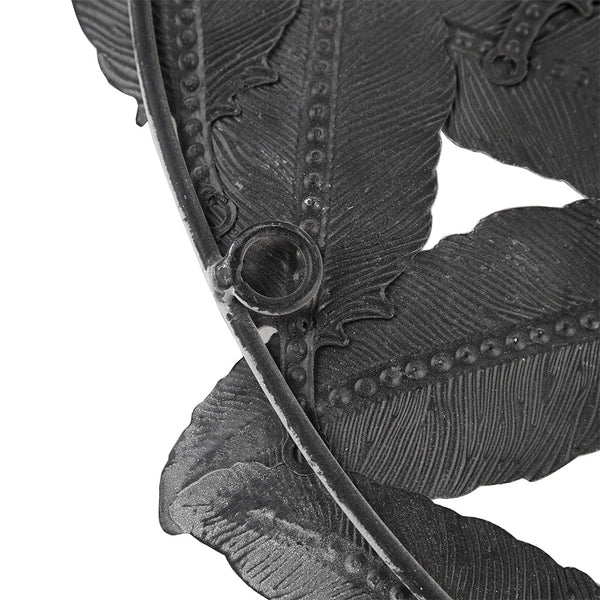 English Elm Textured Feather 3-Piece Metal Disc Wall Decor Set - Grey Silver Feathers, Rustic Modern Accent Art B03598805