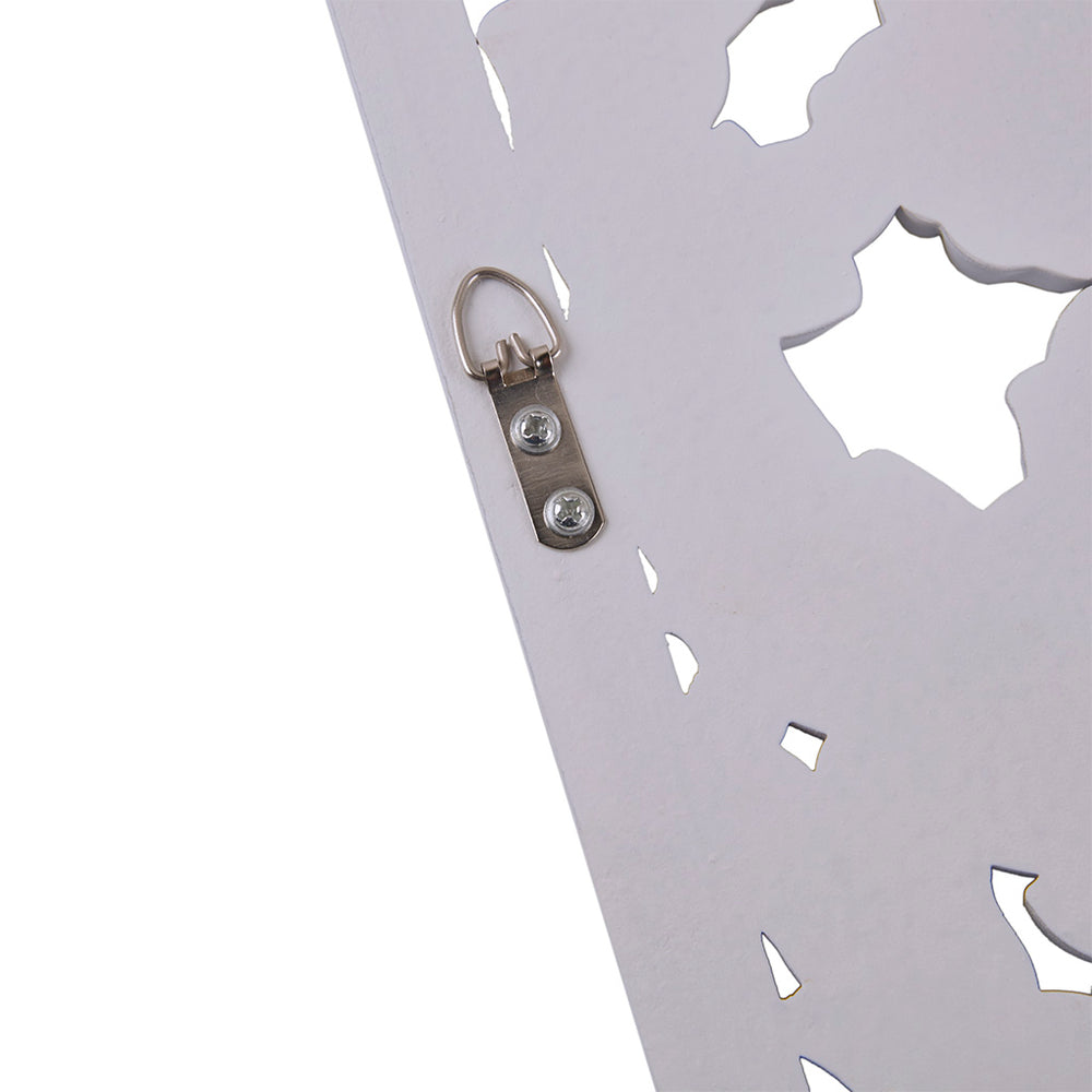 English Elm Distressed Madison Park Botanical Carved Wood 2-Piece Wall Panels, Whitewashed MDF Vintage Texture Décor B03598786