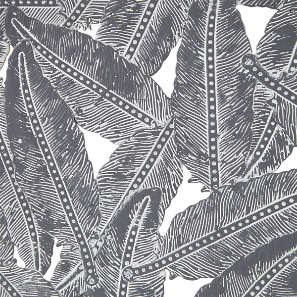 English Elm Textured Feather 3-Piece Metal Disc Wall Decor Set - Grey Silver Feathers, Rustic Modern Accent Art B03598805