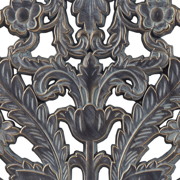 English Elm Distressed Carved Botanical Wall Panels Set – Textured MDF Relief Art with Antique Silver-Bronze Luster, Ready-to-Hang Antique Blue 33.46 L x 18.89 W x 4.72 H B03598797