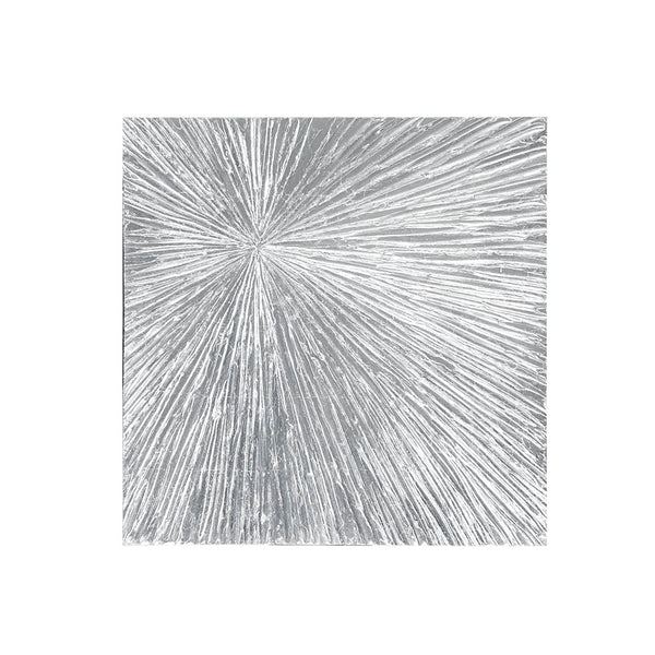 English Elm Hand Painted Sunburst Dimensional Resin Wall Art with Textured Abstract Burst 30x30 Modern Accent Silver 32.68 L x 32.68 W x 1.97 H B03599361
