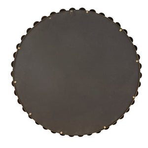 English Elm Beaded Marlowe 36" Round Wall Mirror with Antique Gold Beaded Iron Frame, Modern Glam Accent Decor B03599273