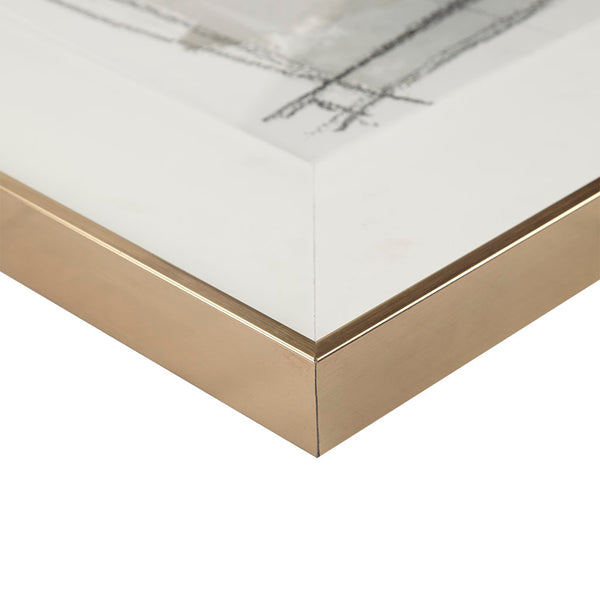 English Elm Framed Madison Park Abstract Reveal Glass Wall Art by Katherine Price, Gold Frame, Double Matte, 27.8x31.8" B03598884