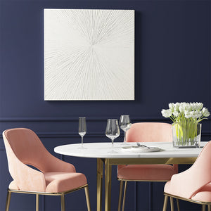 English Elm Hand Painted Sunburst Dimensional Resin Wall Art - 30x30 Modern White Textured MDF Frame, Easy Hang Decor B03599363